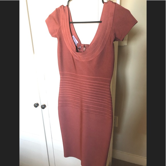 Herve Leger light mauve midi dress - Picture 3 of 5